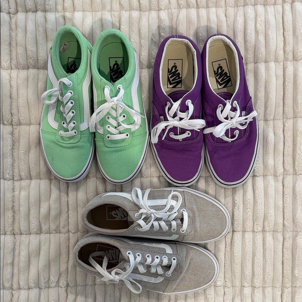 Vans Women’s Sneakers - Green, Purple, and Gray